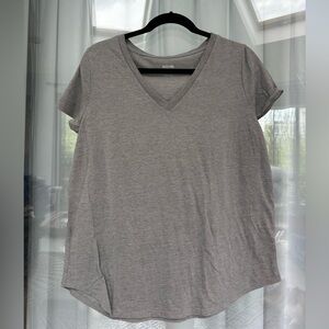 Grey Short Sleeve V-Neck Tee